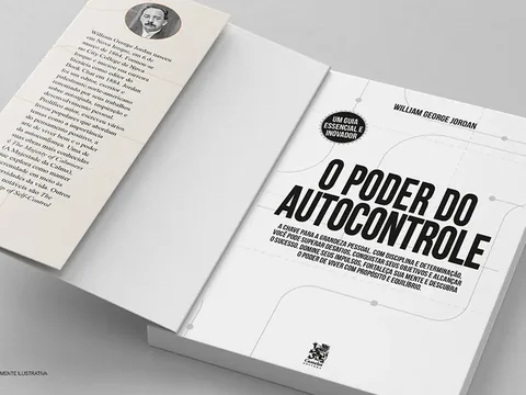 O Poder do Autocontrole aberto, com a orelha e a foto de William George Jordan