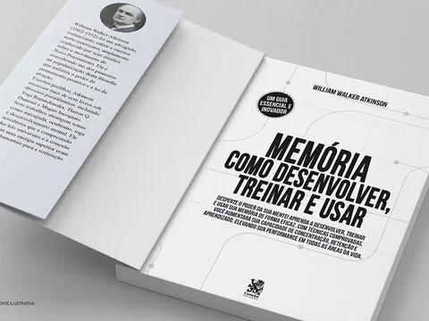Memória aberto, com a orelha e a foto de William Walker Atkinson
