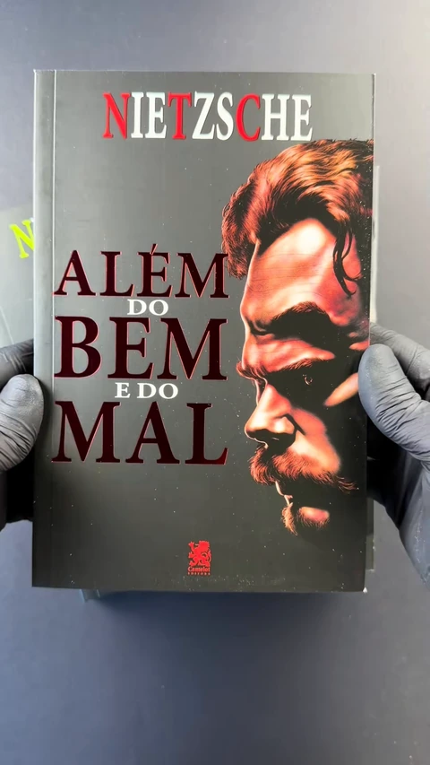 Capa preta e vermelha de Além do Bem e do Mal